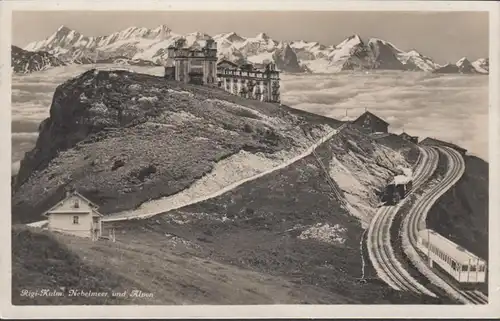 Rigi- Kulm mer de brouillard et Alpes, couru en 1930