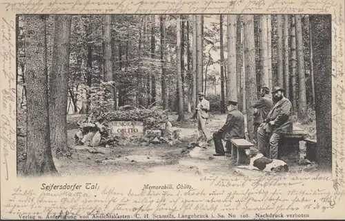 Seifersdorfer Tal, monument du ministre Graf v. Brühl, Memorabili Oblito, couru en 1906