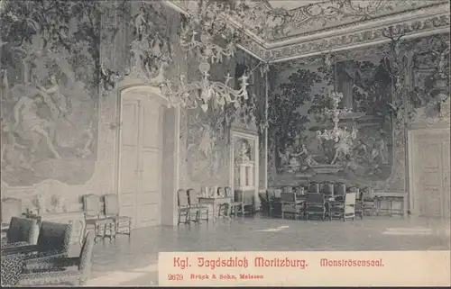 Jagdschloss Moritzburg Monströsensaal, gelaufen 1923