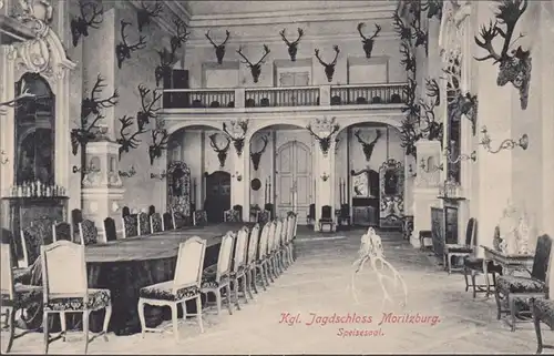 Jadgschloss Moritzburg, Speisesaal, ungelaufen