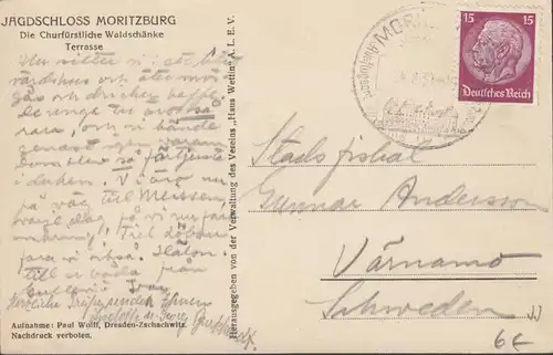 Moritzburg Kurfürstliche Waldschänke, gelaufen 1939