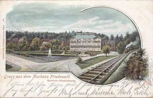 Gruss aus dem Kurhaus Friedewald, Bahnpost, Zug 3373, gelaufen 1900