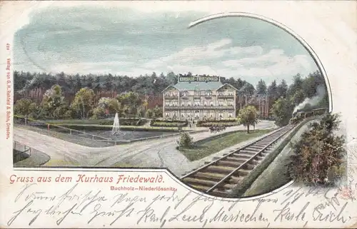 Gruss de la maison de vacances Friedewald, poste ferroviaire, train 3373, couru 1900