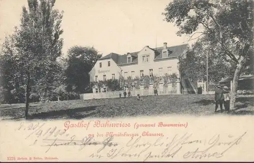 Moritzburg Gasthof Bahnwiese, Moritzburger Chaussee, gelaufen 1902