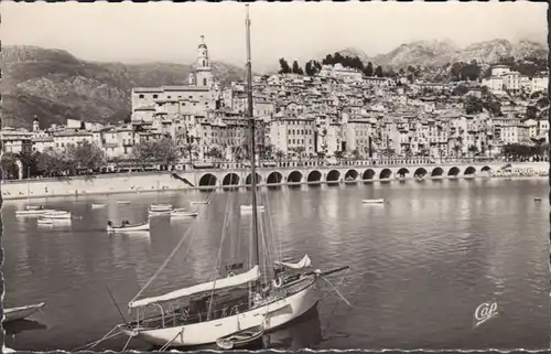 AK Menton, Le port et la vieille ville, ungelaufen