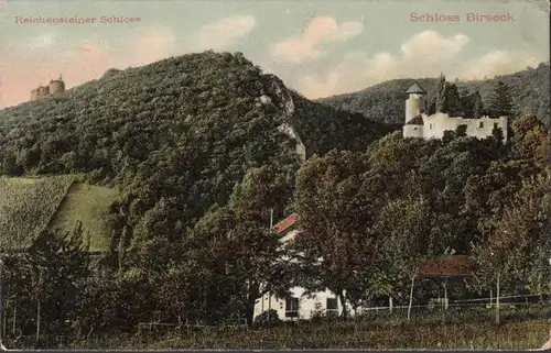 AK Arlesheim, Schloss Reichenstein und Birseck, gelaufen 1906