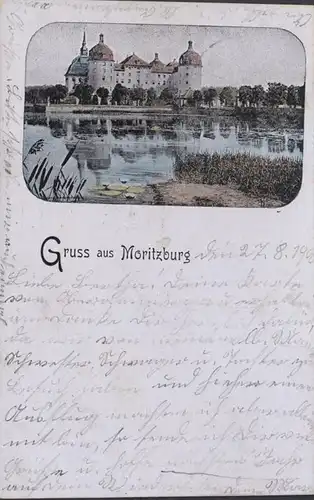 AK Gruss de Moritzburg, couru en 1910