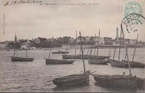 Bénodet Vue generale du Port, La Phare, circulé