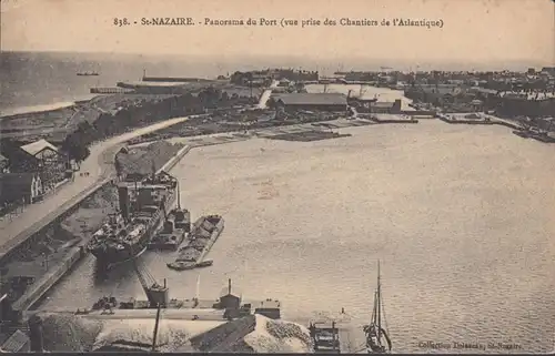 Saint Nazaire Panorama du Port-vue prisse des Chantiers de l'Atlantique, circulé 1912