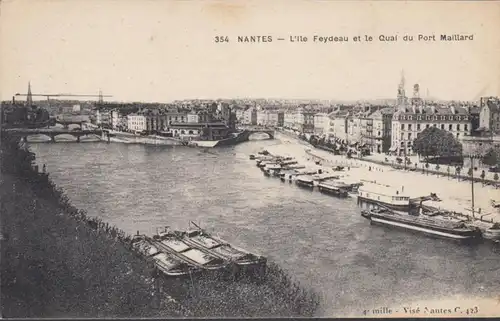 Nantes L'ile Feydeau et le Quai du Port Maillard, non circulé