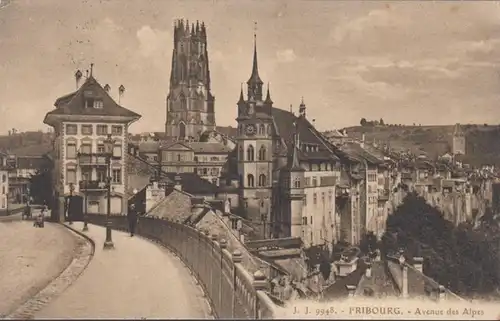 Fribourg Avenue des Alpes, circulé 1913