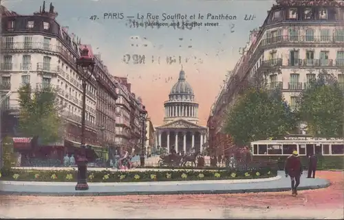 Paris La Place Soufflot et le Panthéon, circulé 1930