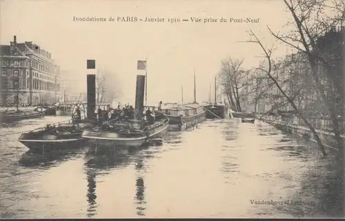 Inondations de Paris, Vue prise de Pont Neuf, non circulé