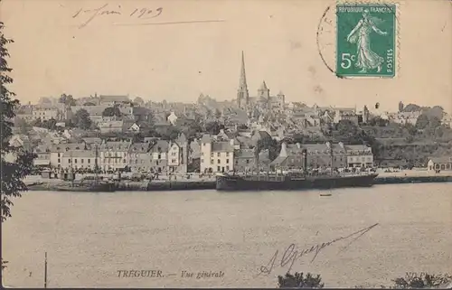 Tréguier Vue générale, circulé