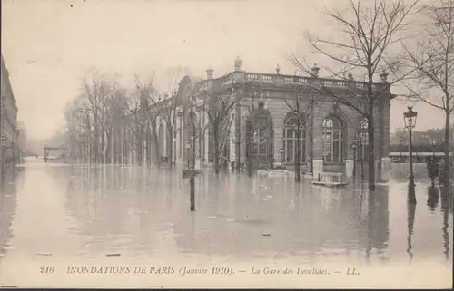 Inondations de Paris La Gare des Invalides, non circulaire