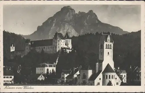 Füssen von Westen, gelaufen 1937