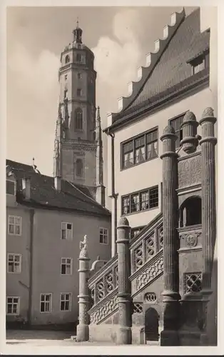 Nördlingen, Rathaustreppe am Daniel, gelaufen 1936