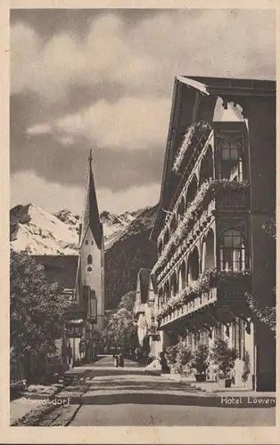 Oberstdorf Kirchstraße mit Hotel Löwen, gelaufen