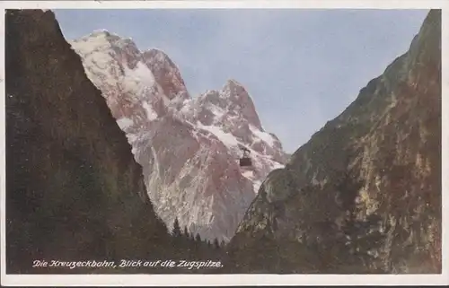 Die Kreuzeckbahn, Blick auf die Zugspitze, ungelaufen- datiert 1942