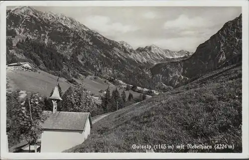 Oberstdorf Gaisalp mit Kapelle und Nebelhorn, gelaufen 1937