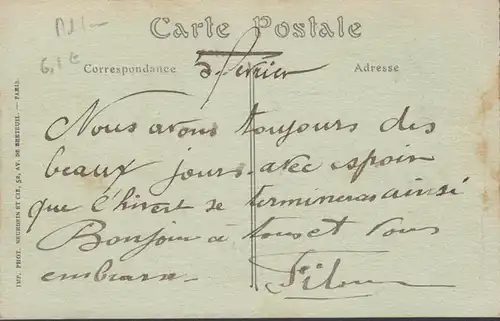 Épinal Entrée du Cours, timbre militaire, non circulé