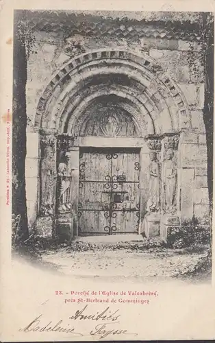 Porche de l'Église de Valcabrié, circulé 1905