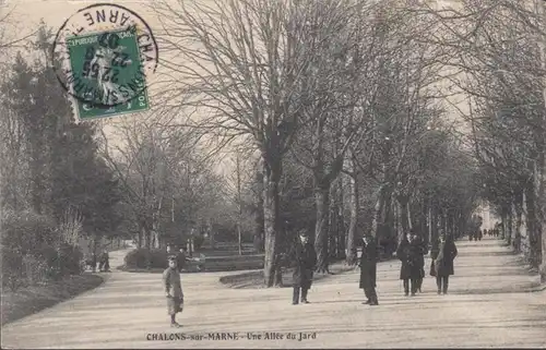 Châlons-sur-Marne Une allée du Jard, circulé 1907