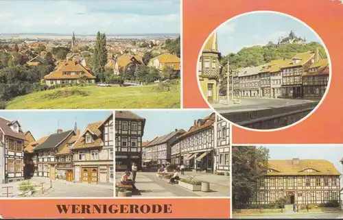 AK Wernigerode, Teilansicht, Kleinstes Haus, Westernstraße, Harzmuseum, ungelaufen