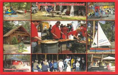 AK Zinnowiz, Camping Poméranie, Multi-image, incurvée