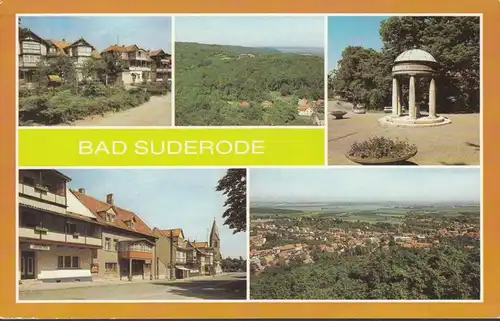 AK Bad Suderode, Place de l'Hôtel de Ville, Fontaine, Sanatorium Willi Agatz, Marché, Déroulé