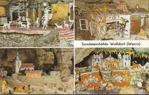 AK Walldorf Sandsteinhöhle, Mehrbildkarte, ungelaufen