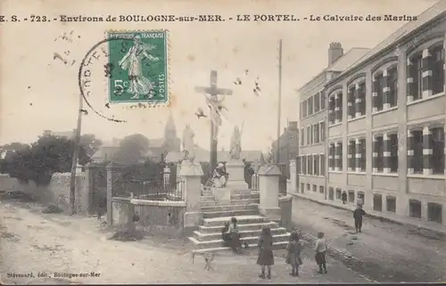 Boulogne-sur-Mer, Le Portel, le Calvaire des Marins, circulé 1909