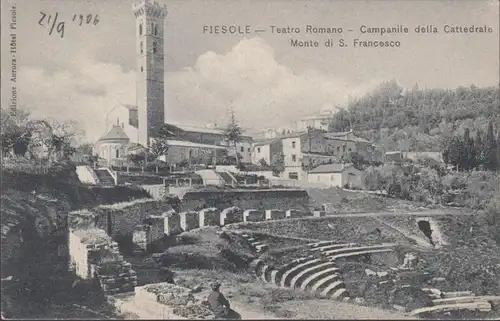 Fiesole, Teatro Romano, Campanile della Cattedrale, postalmente inutilizzato