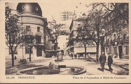 Périgueux, Place du 4 Septembre et Hôtel du Commerce, circulé 1939