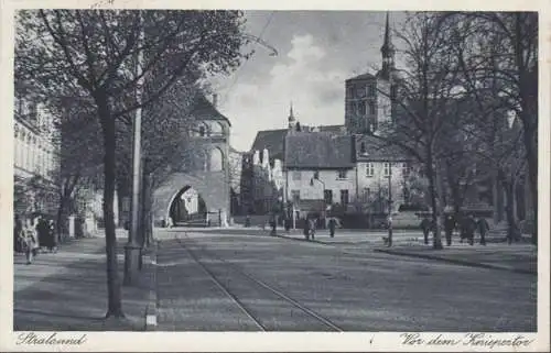 AK Stralsund, Vor dem Kniepertor, Feldpost, gelaufen 1941