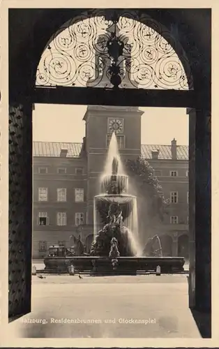 Salzbourg, fontaine de résidence et jeu de cloches, couru 1952