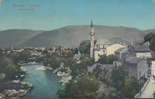 Mocrap, Mostar, Narenta Ufer, gelaufen 1917