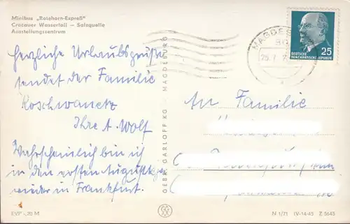 Magdeburg, Kulturpark Rotehorn, Minibus Rotehorn Express, Cracauer Wasserfall, Ausstellungszentrum, DDR, gelaufen 19??