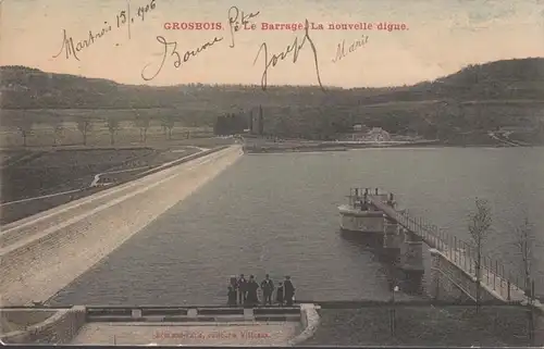Grosbois, Le Barrage, La nouvelle digue, circulé 1906