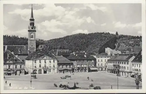 Bruck an der Mur, Hauptplatz, ungelaufen