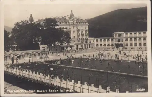 Baden bei Wien, Thermal Strandbad, gelaufen 1928