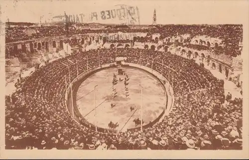 Nimes, Intérieur des Arènes pendant une Course du Jouraux, circulé 1930