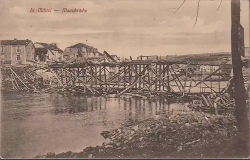 Saint Mihiel, Zerstörte Maasbrücke, ungelaufen