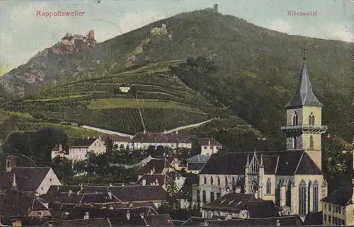Rappoltsweiler, Ribeauvillé, Stadtansicht, Ruine, gelaufen 1909