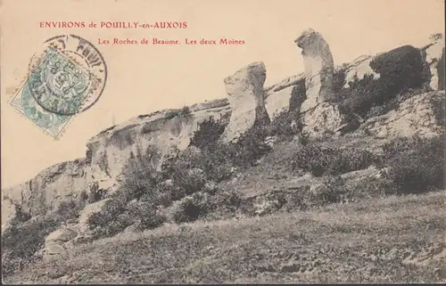 Pouilly-en-Auxois, Les Roches de Beaume, Les deux Moines, circulé 1906