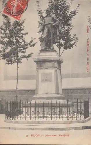 Dijon, Monument Garibaldi, circulé 1908