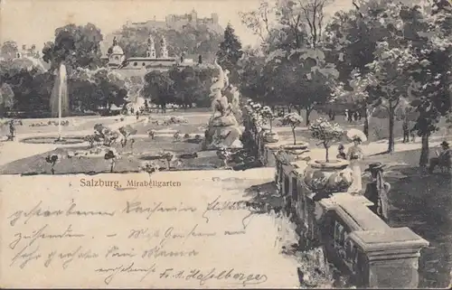 Salzburg, Mirabellgarten, gelaufen 1906