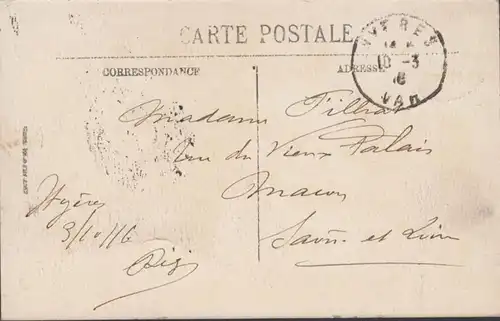 CPA Hyères, Étude de Palmiers, circulé 1916