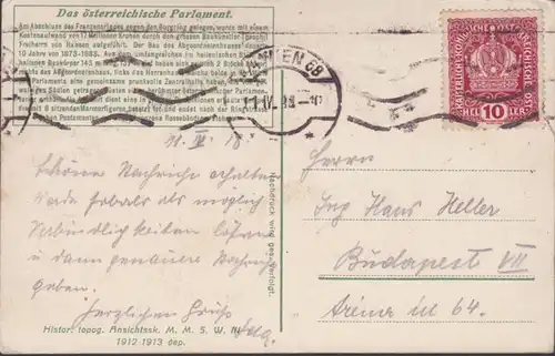 Wien, Parlament, gelaufen 1918