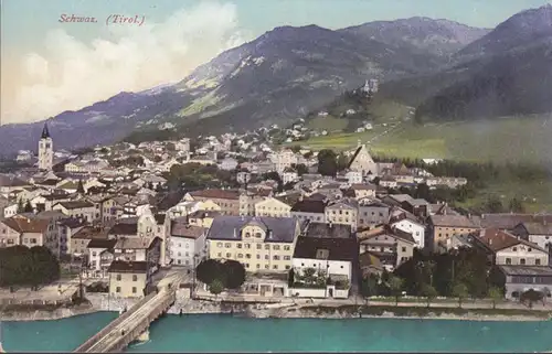 Tyrol, Schwaz, vue d'ensemble, incurvée